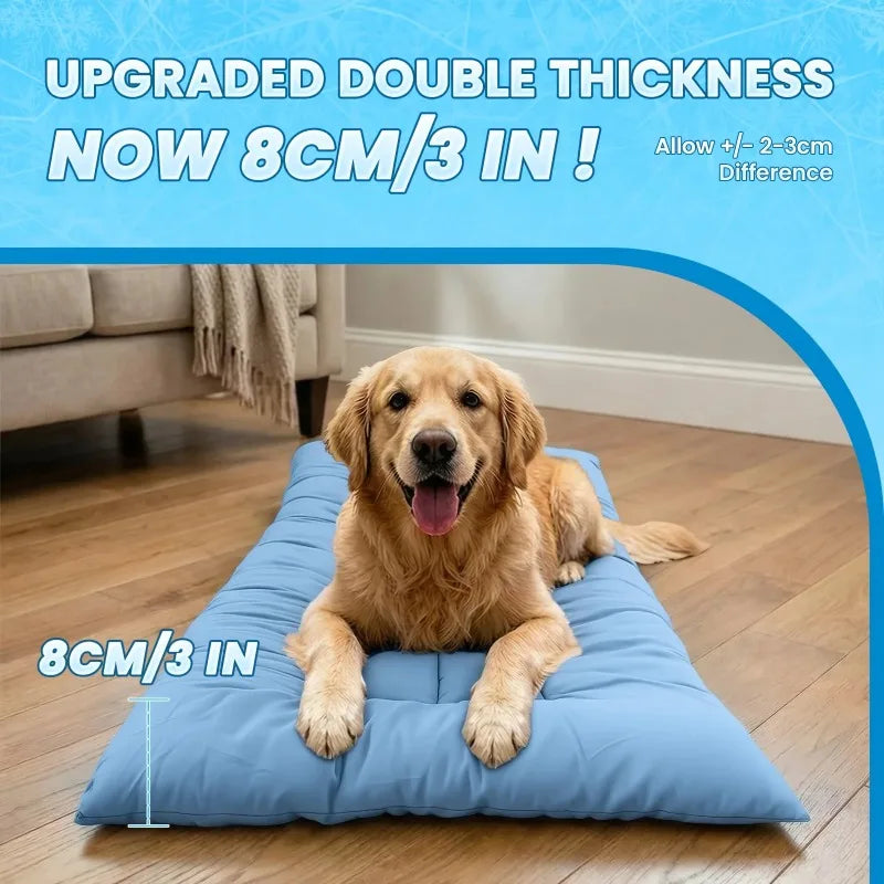 Extra-Large Summer Cooling Mat Dog Sofa Bed | Ultra-Soft, 8 Compartments, Extra-Large Plush Dog Sofa Bed | Super Soft,