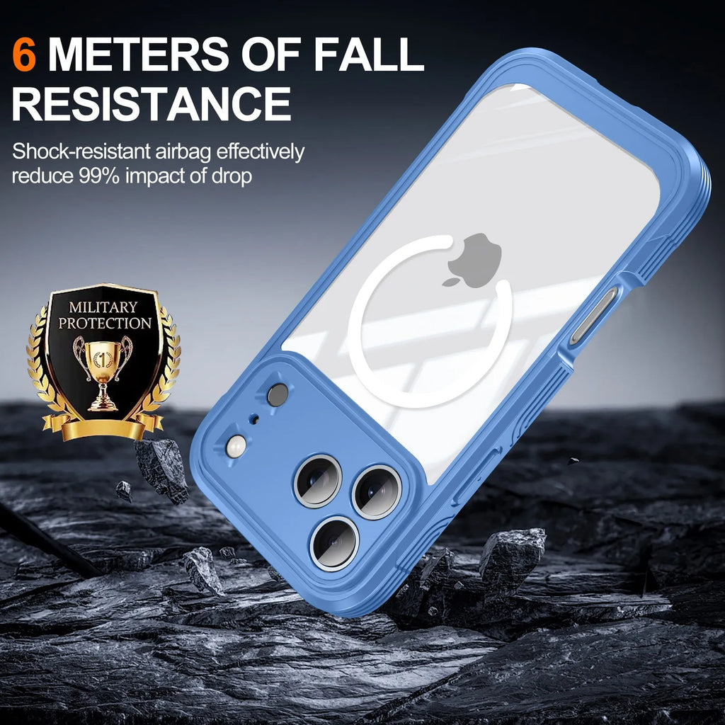 Shockproof Magnetic Case for iPhone 18 17 Pro Max 17 Pro Air 18 Pro Dropproof 360 Protective Anti-Collision Cover Screen Protect