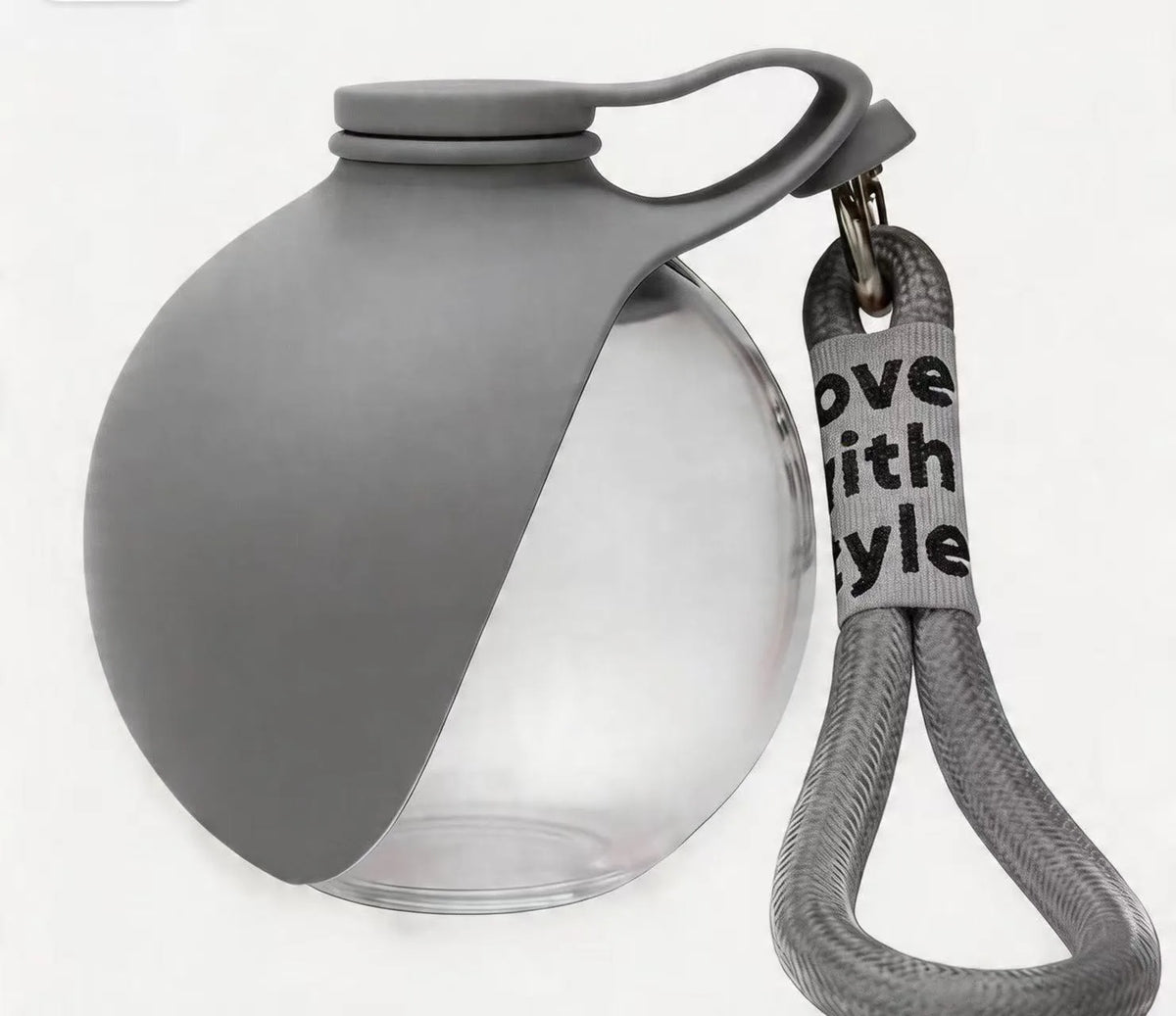 2-in-1 Dog Water Bottle Outdoor Walking Folding Portable Plastic Water Cup with Lanyard Hook Leakproof Dog Water Drink Bottle